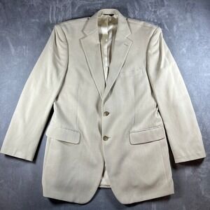 VTG Coconut Grove Mens 42 Long Blazer 100% Silk Beige Sport Coat 2 Button